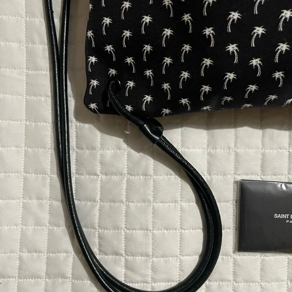 NWOT* SAINT LAURENT Canvas Drawstring Bag with Palm Print